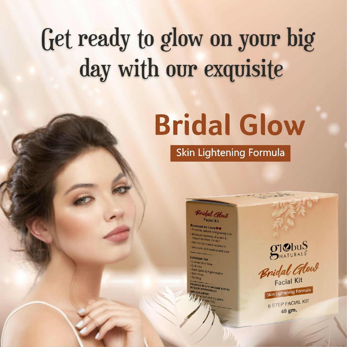 Globus Naturals Illuminating Bridal Glow 6 Step Facial Kit | Grocsy