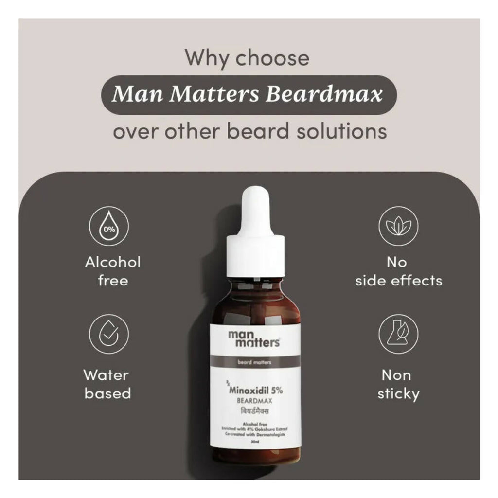 Man Matters Beardmax Growth Serum, Minoxidil 5% | Grocsy