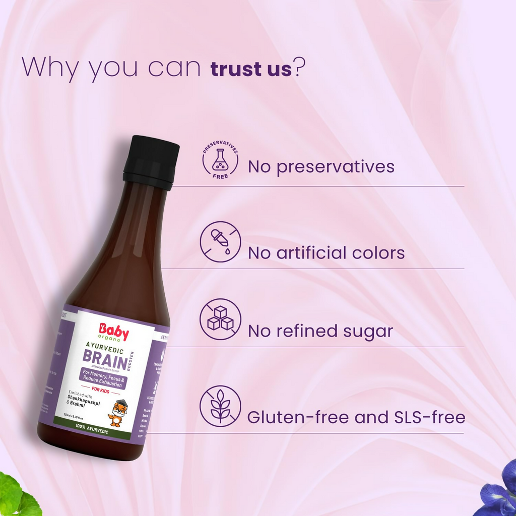 Babyorgano Brain Booster Shankhpushpi Syrup For Kids | Grocsy
