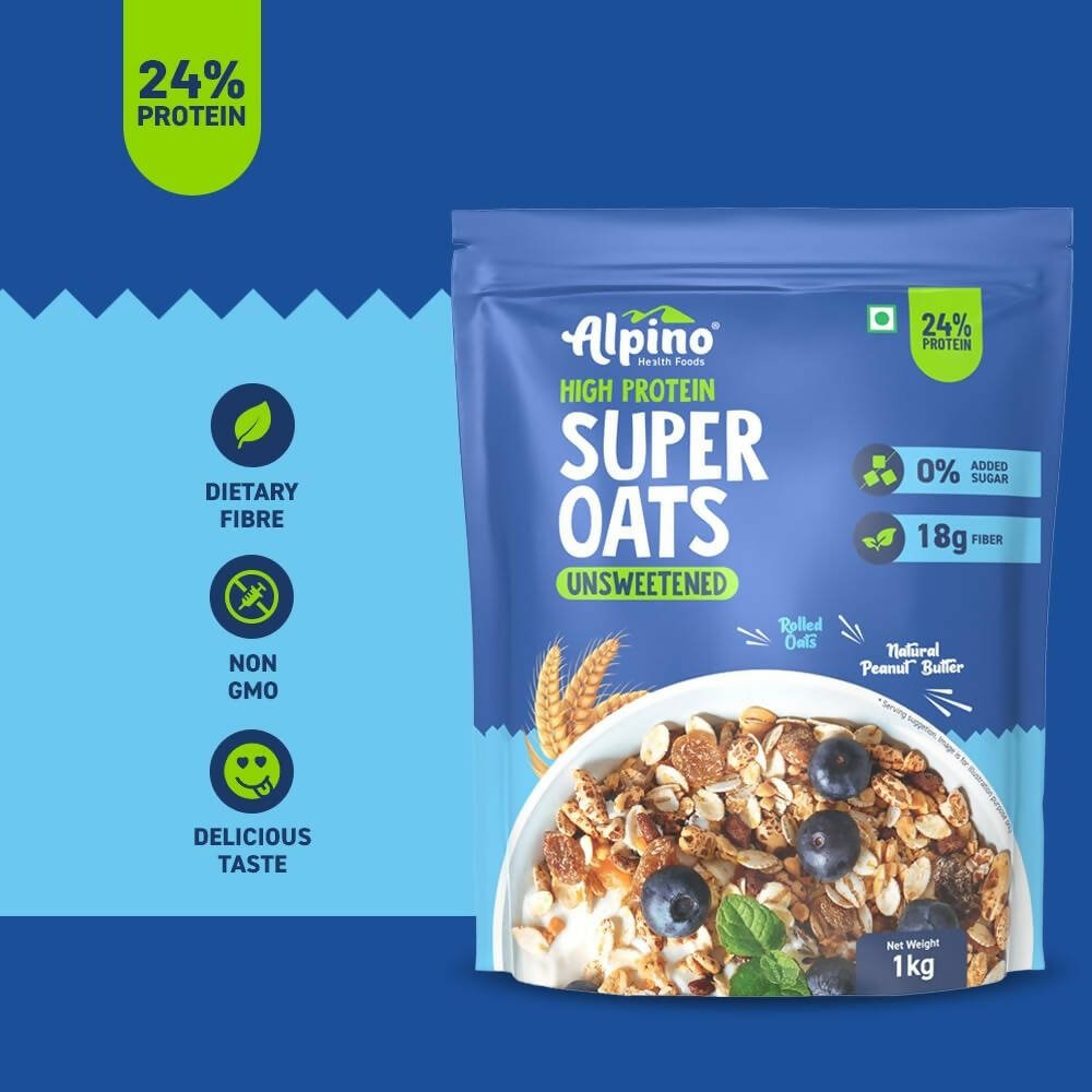 Alpino High Protein Super Rolled Oats Unsweetened | Grocsy