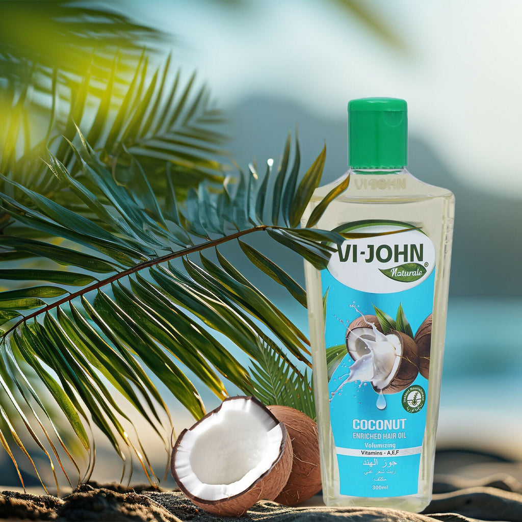 VI-JOHN Naturale Coconut Enriched Hair Oil olumisingVolumizing with Vitamin A.E & F | Grocsy