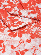 Red & White Men pure Cotton Floral Printed Straight Kurta - Mahotsav | Grocsy