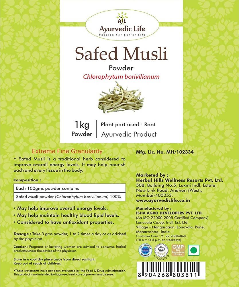 Ayurvedic Life Safed Musli Powder | Grocsy