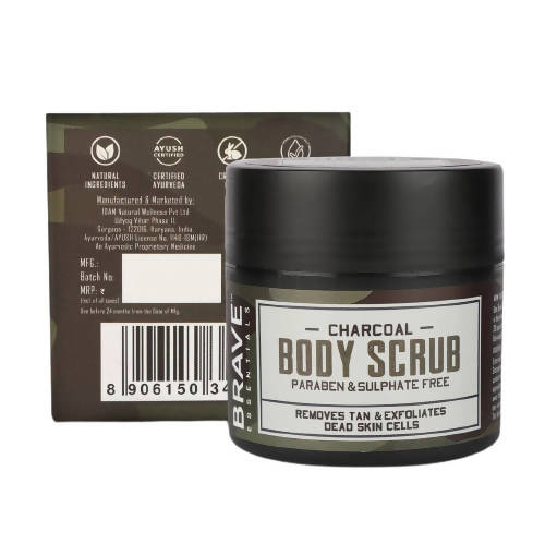 Brave Essentials Charcoal Body Scrub | Grocsy