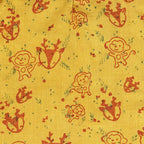 Mhyssa Puffed Sleeves A line Yellow and Red Printed Frock | Grocsy
