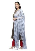 Mominos Fashion Moeza Silver Grey Window Cotton Dupatta | Grocsy