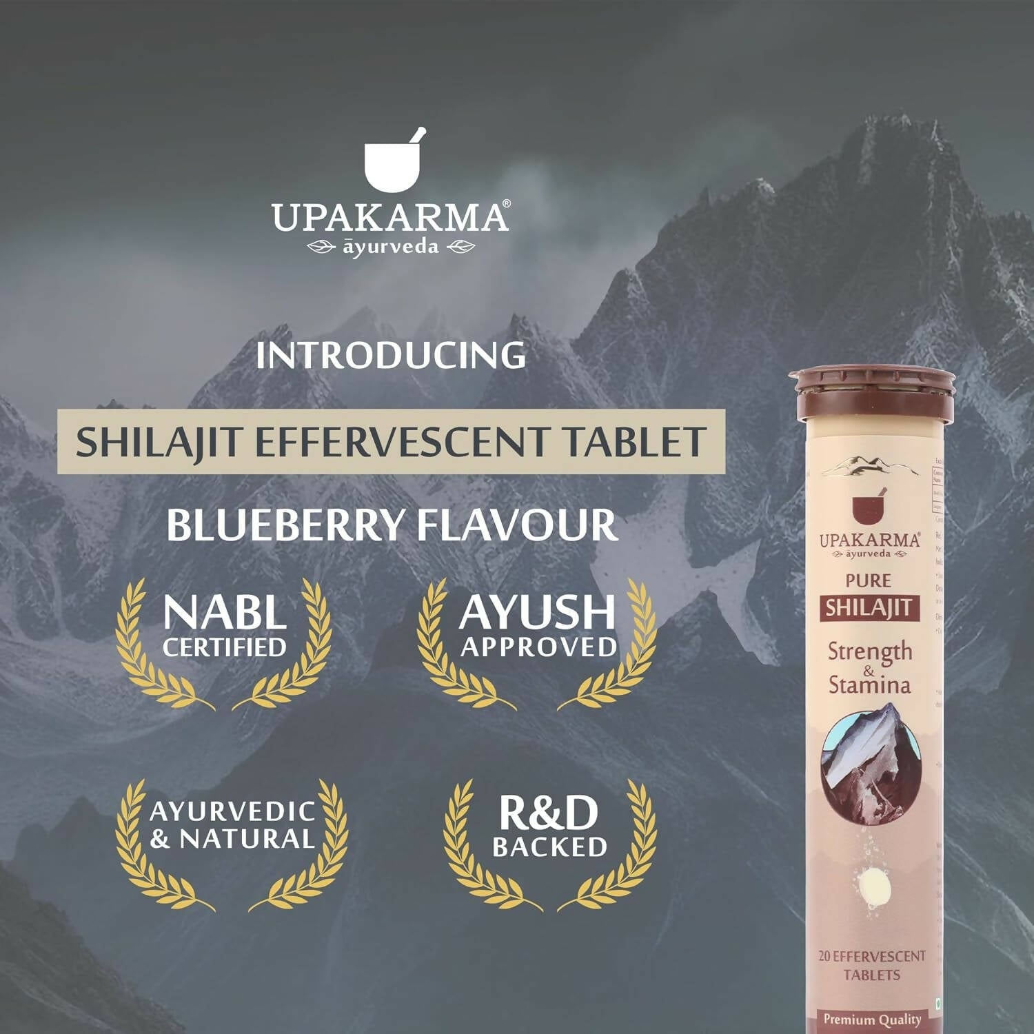 Upakarma Ayurveda Pure SJ Effervescent Tablets in 3 Unique Flavors (Pure SJ, Orange & Blueberry) Combo | Grocsy