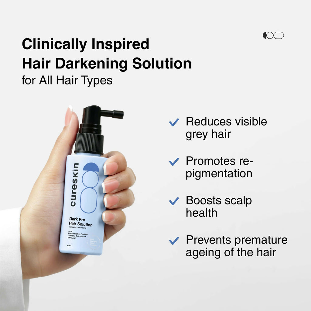 Cureskin Dark Pro Hair Solution Natural Hair Darkener with Colour Protection | Grocsy