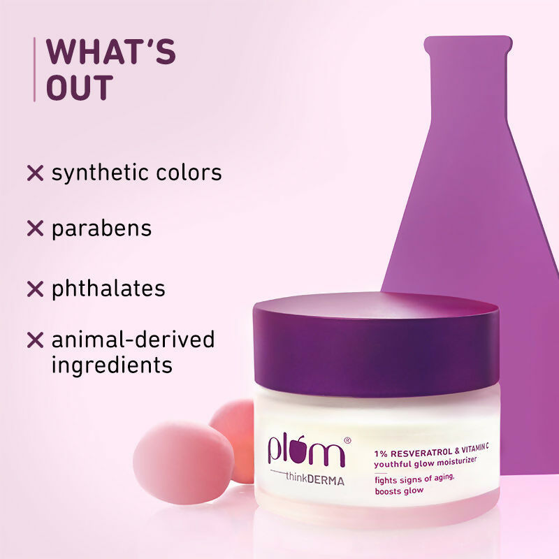 Plum 1% Resveratrol & Vitamin C Anti-Aging Moisturizer For Glowing Skin | Grocsy
