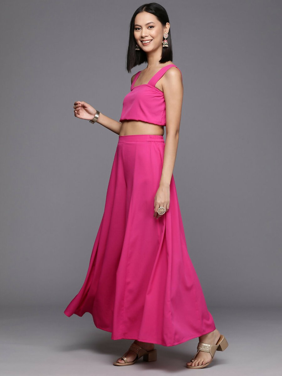 Ahalyaa Women's Traditional Wear Co-ods - Pink | Grocsy