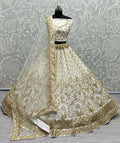 Jyoti Fashion Women's Off White Bridal Net Fancy Sequins with Multi Thread Embroidered & Handwork Wedding Lehenga Choli | Grocsy