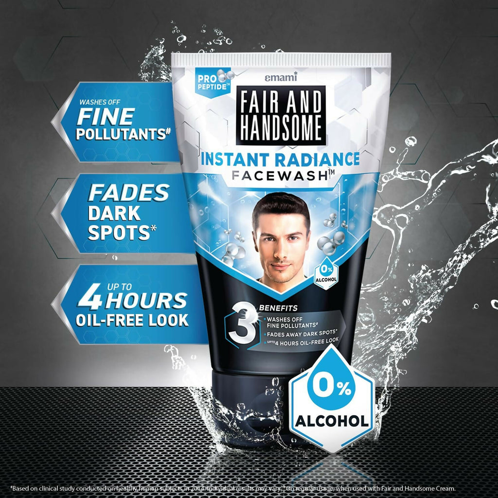 Fair and Handsome Instant Radiance Face Wash Pro-Peptide, Instant Radiance, Washes of Fine Pollutants | Grocsy