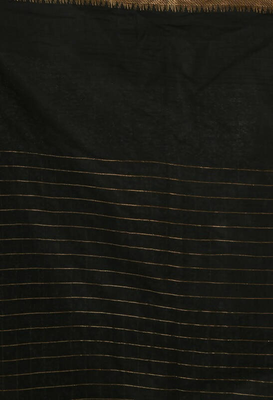 Mominos Fashion Moeza Black Bhagalpuri Handloom Silk Raj Shree Saree with unstitched Blouse piece | Grocsy