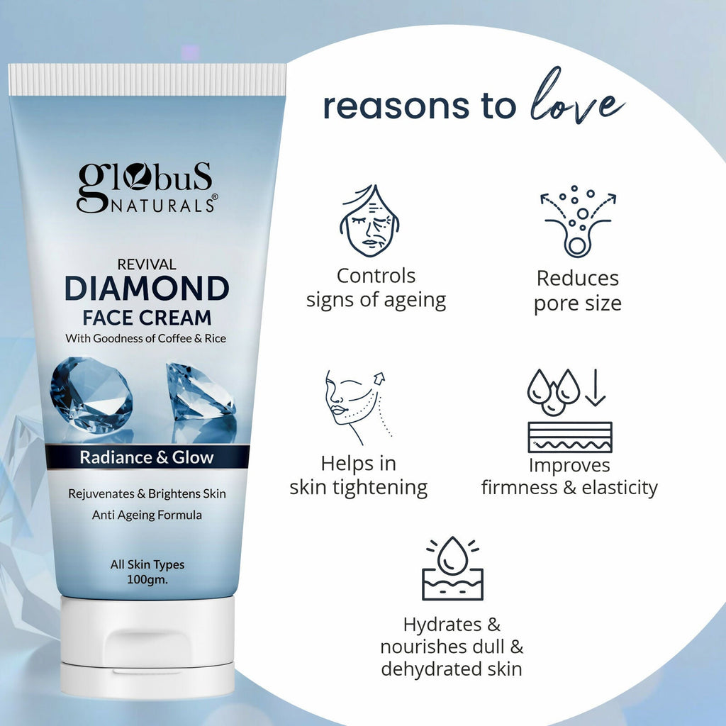 Globus Naturals Revival Diamond Face Cream, Suitable For All Skin Types | Grocsy