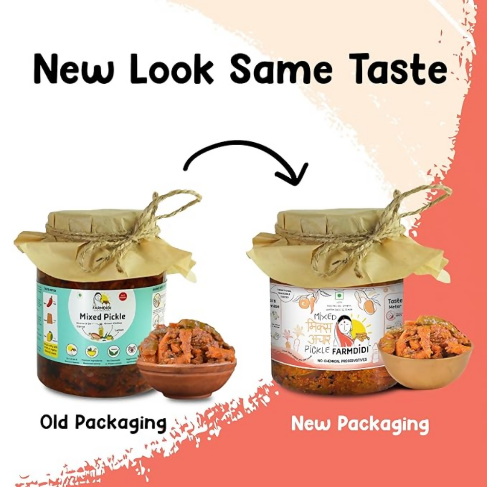 FarmDidi Mixed Pickle - Tangy & Salty | Grocsy