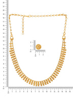 Ruby Raang Golden Necklace with Studs | Grocsy