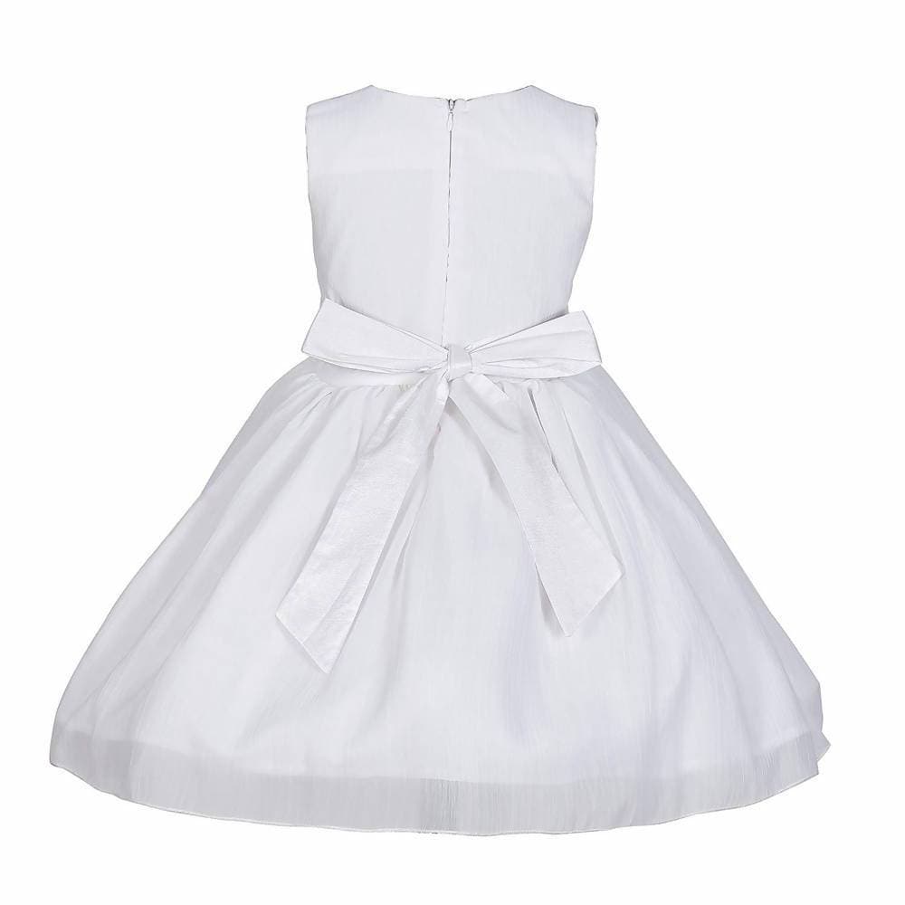 Asmaani Baby Girl's White Colour Satin A-Line Maxi Full Length Dress (AS-DRESS-22170) | Grocsy