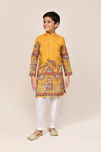 Joban Fashion Silk Yellow Kurta With Straight Fit Pant | Grocsy