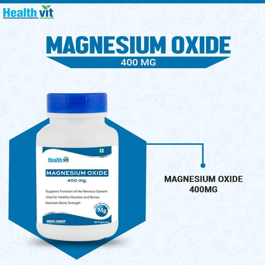 Healthvit Magnesium Oxide 370mg Capsules | Grocsy