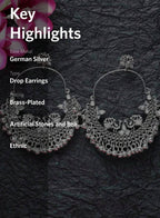 Mominos Fashion Silver-Plated Peacock Design Chandbali Earrings