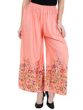 Mominos Fashion Peach Floral Design Palazzo | Grocsy