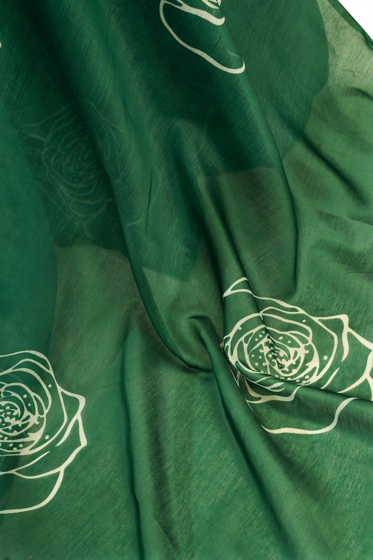 Vastranavya Green Digital Printed Linen Ready To Wear Designer Saree with Unstitched Blouse | Grocsy
