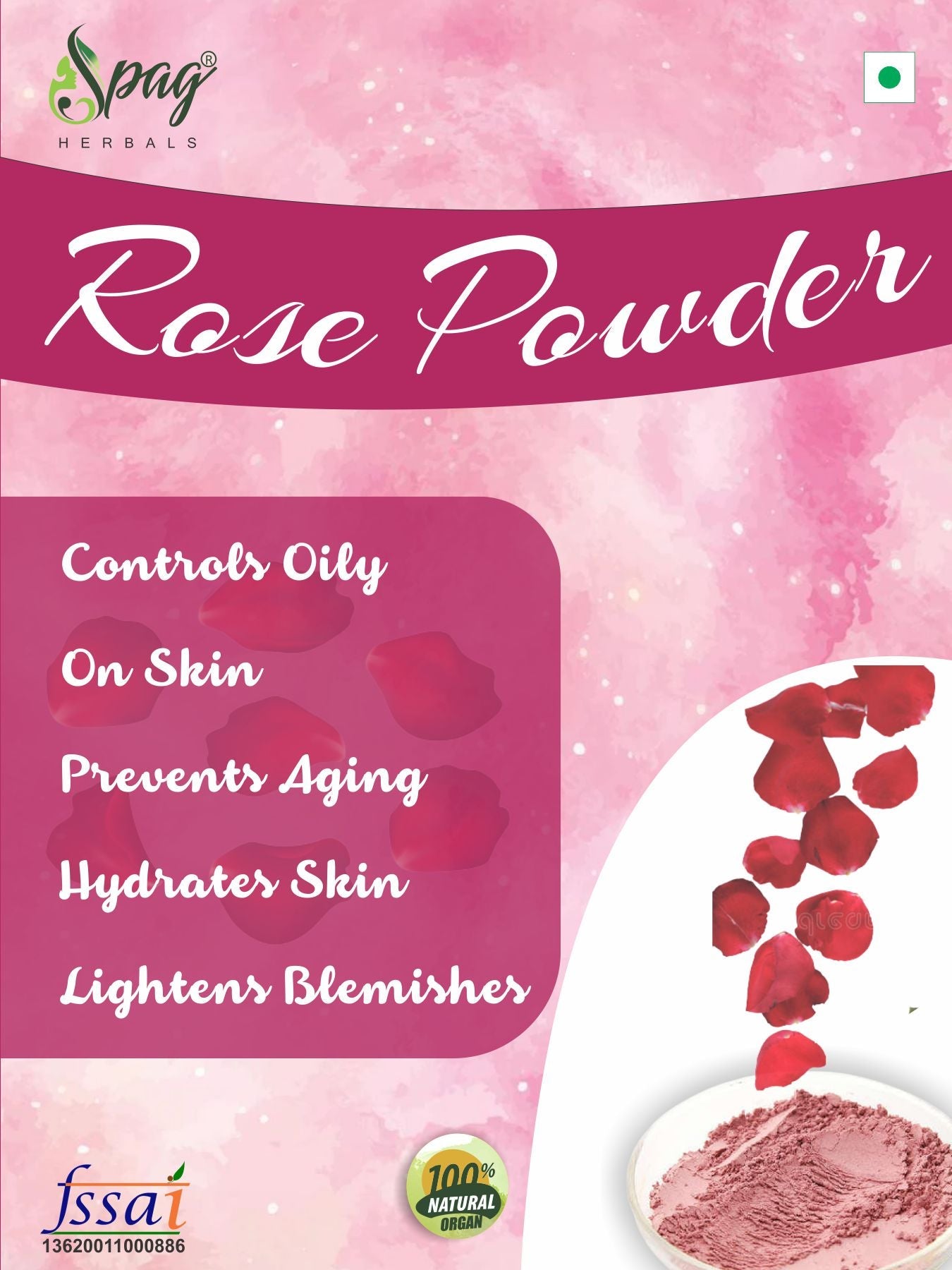 Spag Herbals Premium Rose Petals Powder | Grocsy