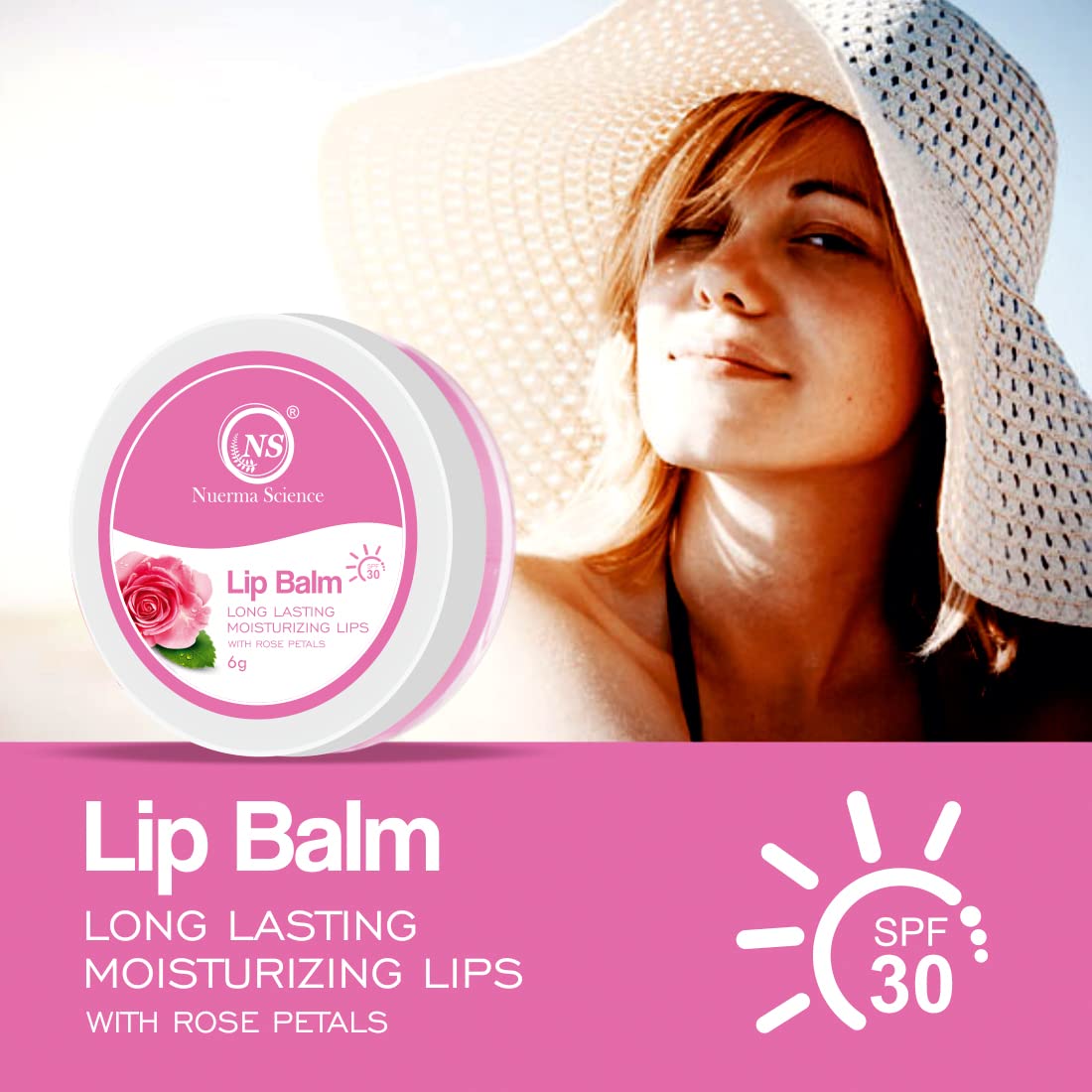 Nuerma Science Rose Petals Lip Balm | Long Lasting Moisturizing Lips | Grocsy