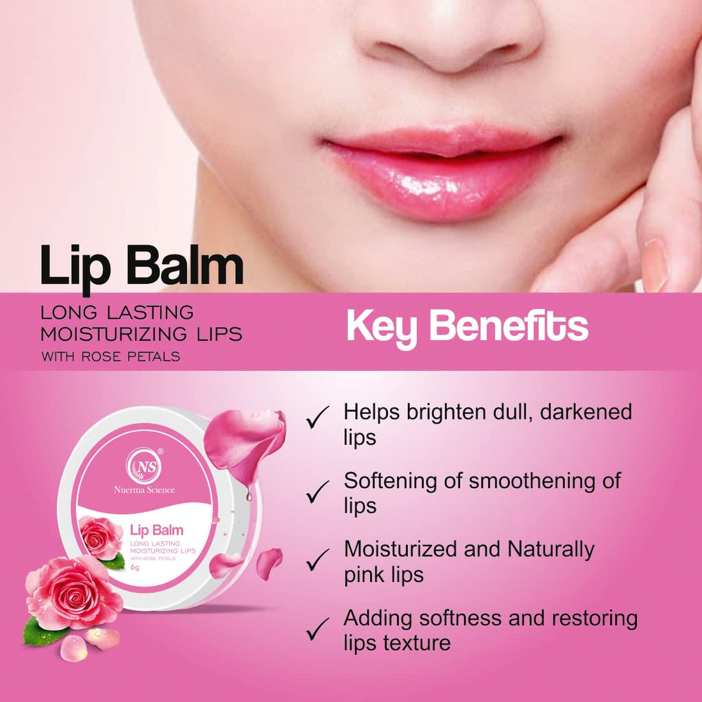 Nuerma Science Rose Petals Lip Balm | Long Lasting Moisturizing Lips | Grocsy