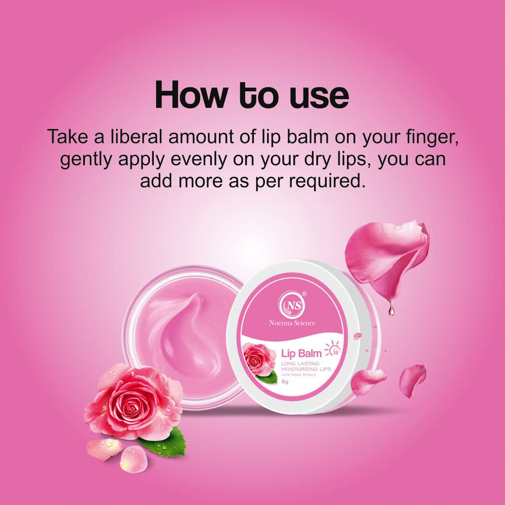 Nuerma Science Rose Petals Lip Balm | Long Lasting Moisturizing Lips | Grocsy