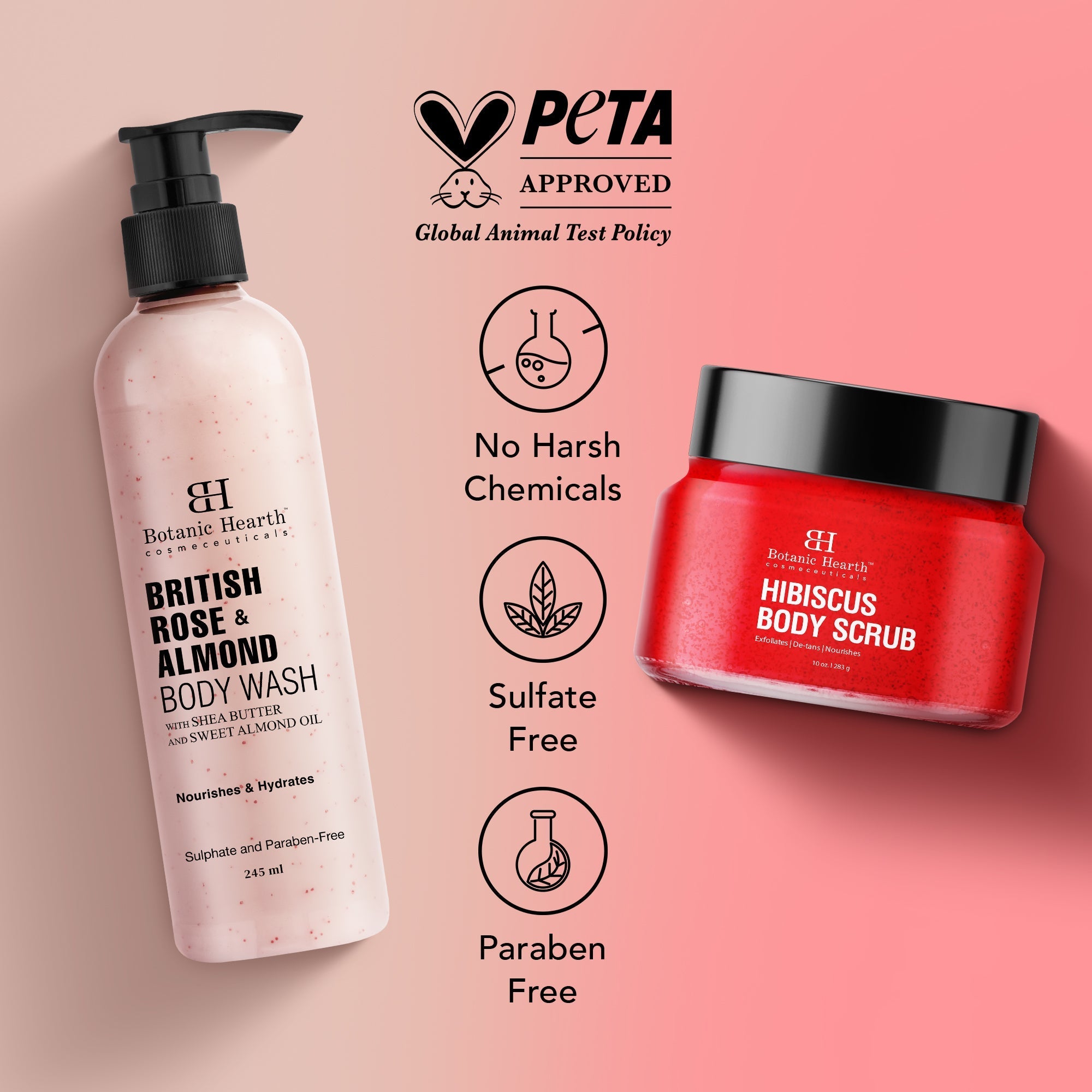Botanic Hearth British Rose & Almond Body Wash | Grocsy