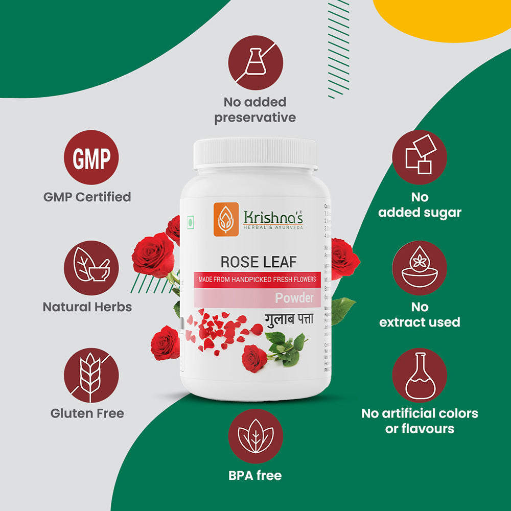 Krishna'S Herbal & Ayurveda Rose Leaf Powder | Grocsy