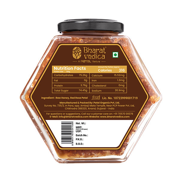 Bharat Vedica Rose Petal With Honey - Gulab Honey / Gulkand Shahad | Grocsy