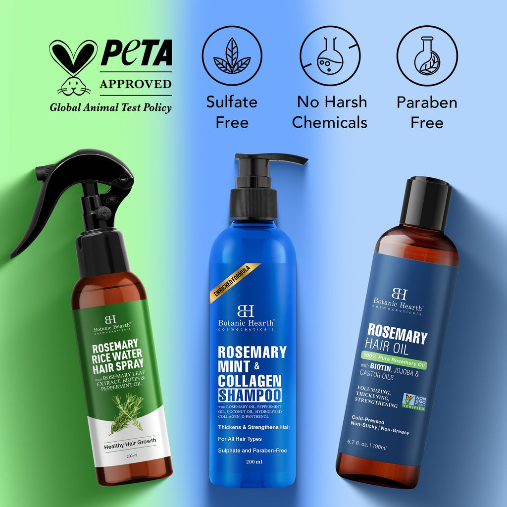 Botanic Hearth Rosemary 3-Step Hair Care Trio | Grocsy