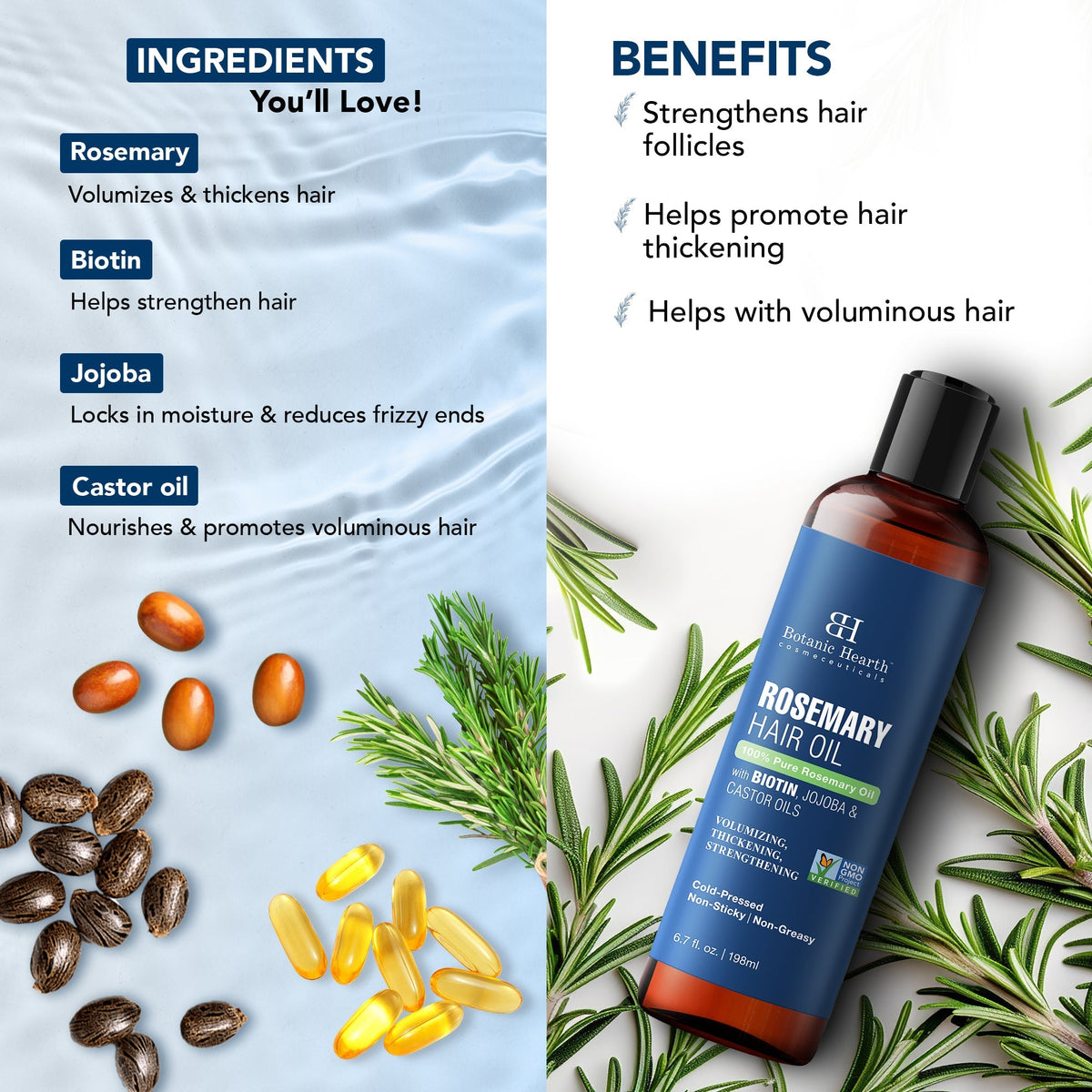 Botanic Hearth Rosemary 3-Step Hair Care Trio | Grocsy
