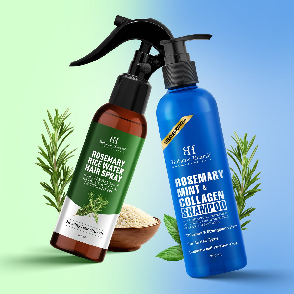 Botanic Hearth Rosemary Cleanse & Hydrate Shampoo - Spray Set | Grocsy