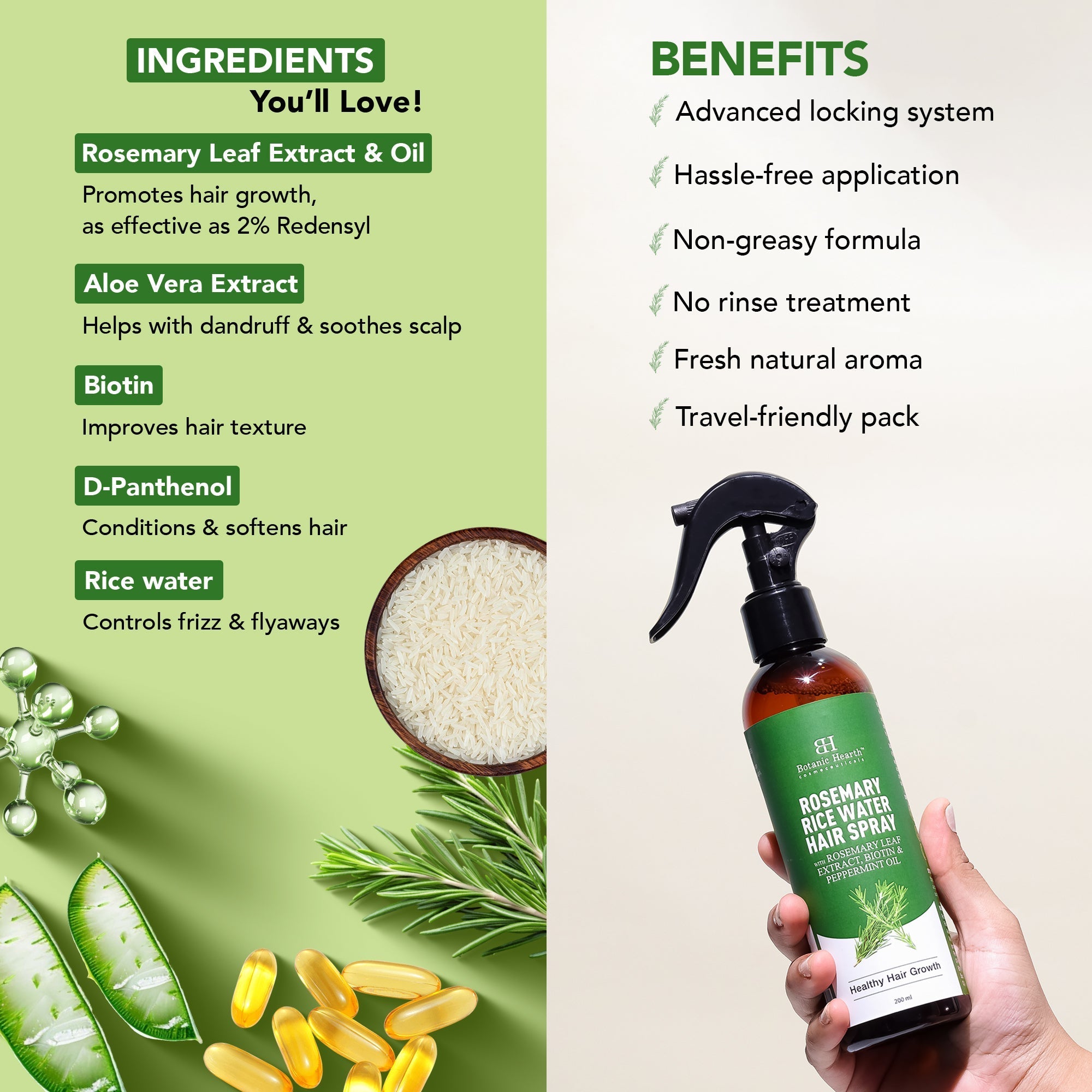 Botanic Hearth Rosemary Cleanse & Hydrate Shampoo - Spray Set | Grocsy