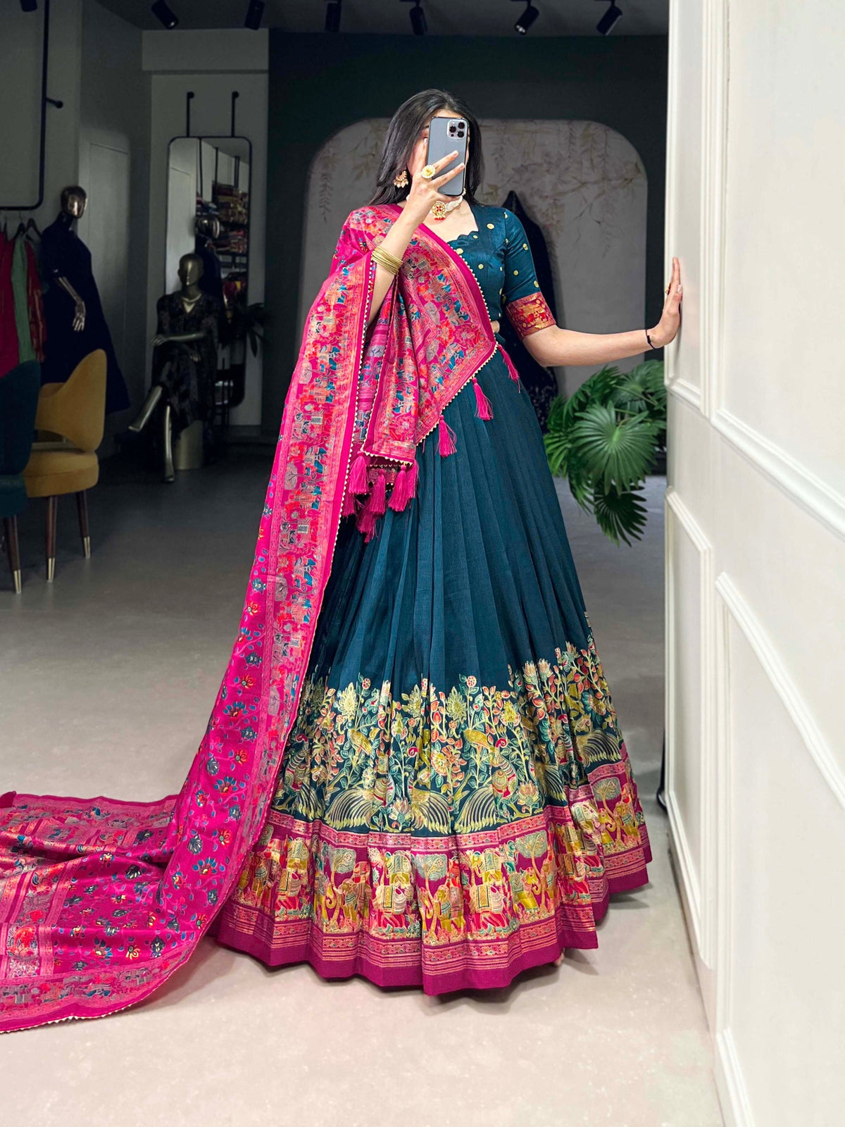 Lehenga Mart Designer Wedding Lehenga Choli For Women - Blue | Grocsy