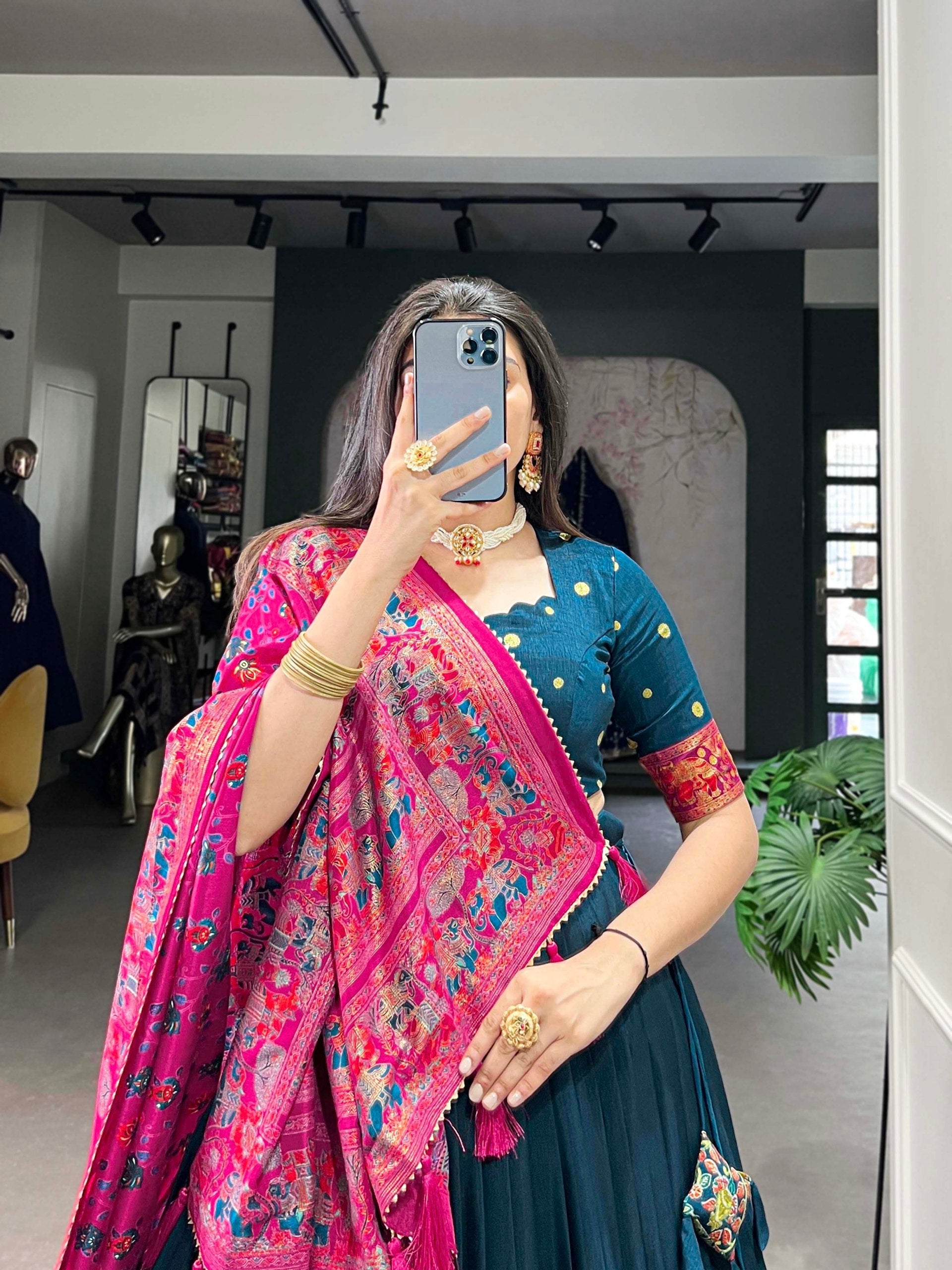 Lehenga Mart Designer Wedding Lehenga Choli For Women - Blue | Grocsy