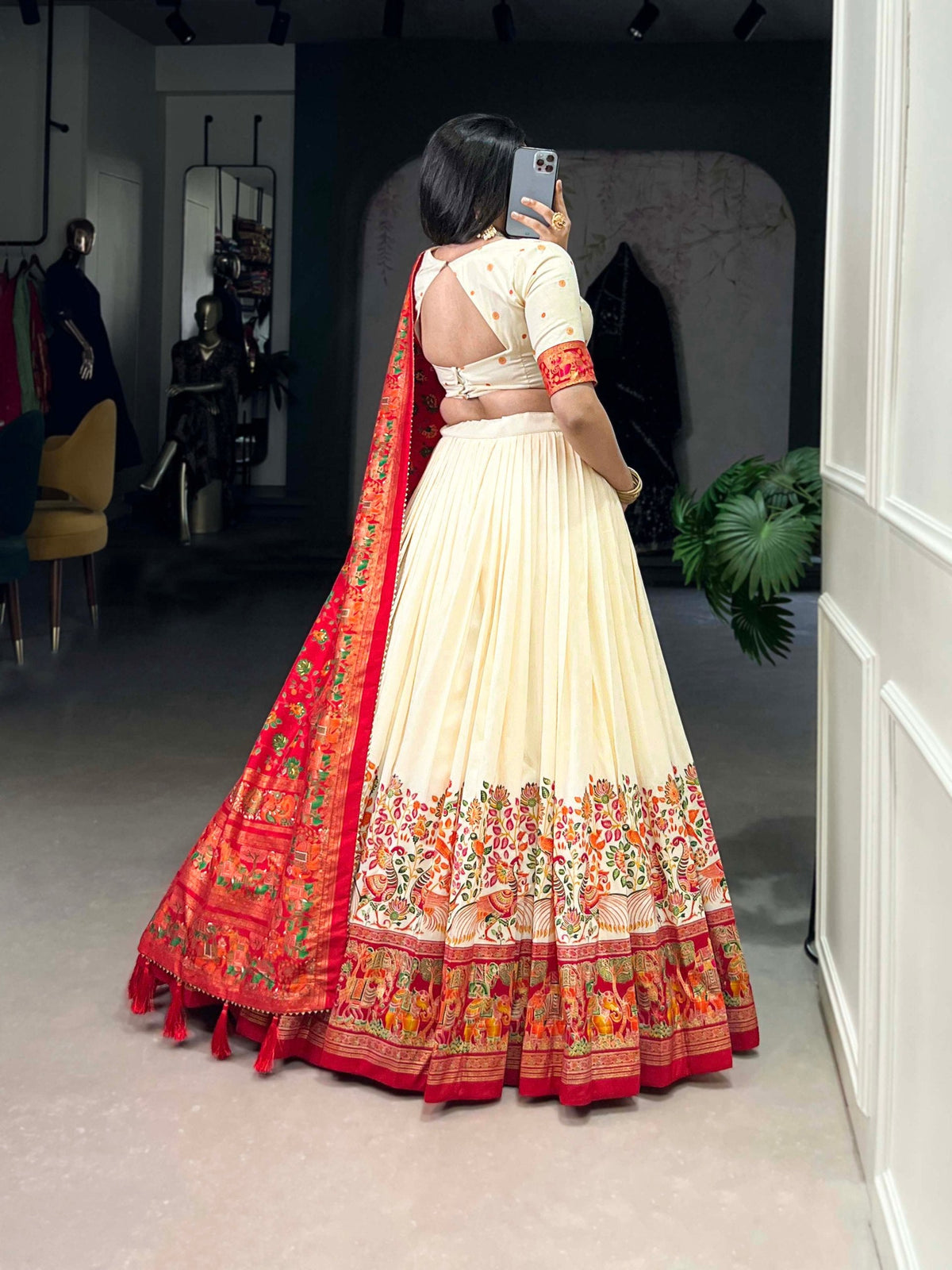 Lehenga Mart Designer Wedding Lehenga Choli For Women - Off White | Grocsy