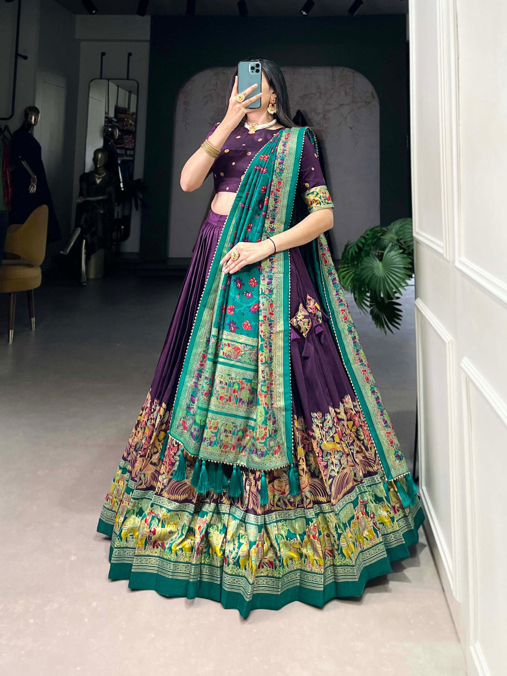 Lehenga Mart Designer Wedding Lehenga Choli For Women - Purple | Grocsy
