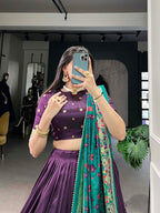 Lehenga Mart Designer Wedding Lehenga Choli For Women - Purple | Grocsy