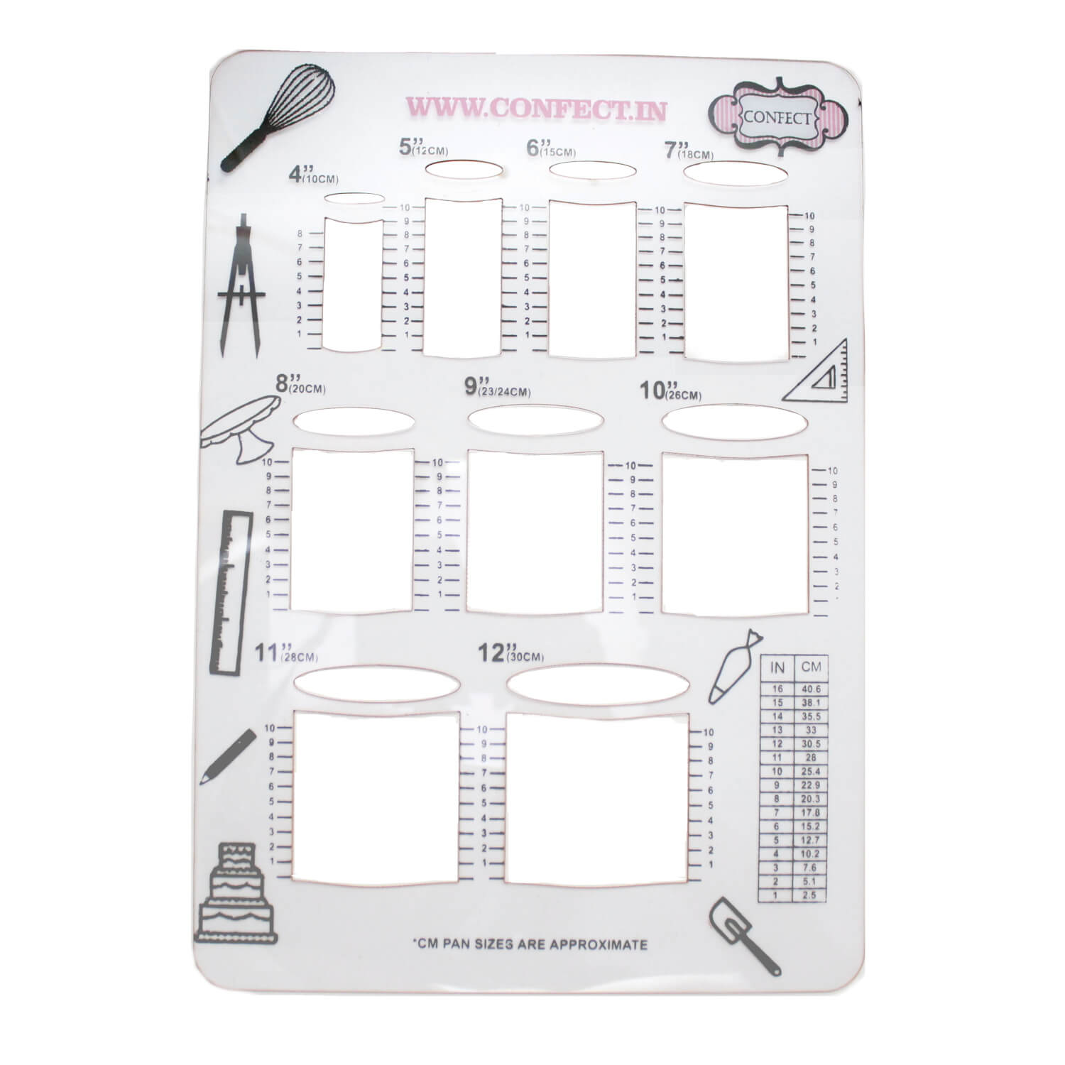Confect Round Cake Sketching Stencils | Grocsy