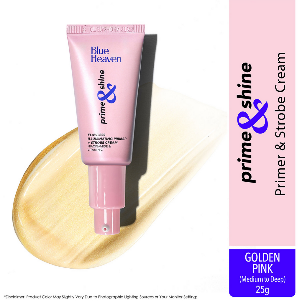 Blue Heaven Prime & Shine Flawless Illuminating Primer & Strobe Cream - Golden Pink | Grocsy