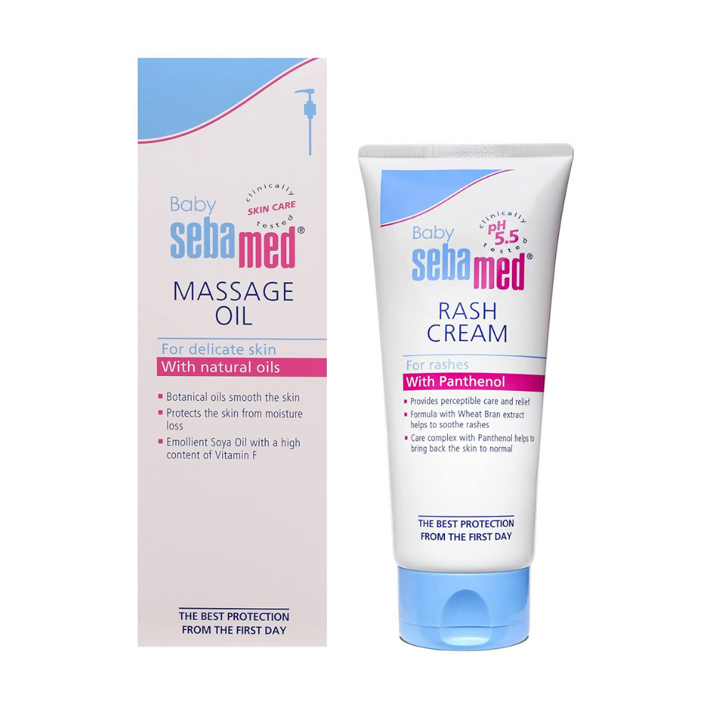 SebaMed Baby Rash Cream 100ml & Baby Massage Oil 150ml Combo | Grocsy