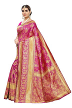 Vamika Banarasi Jaquard Pink Weaving Saree | Grocsy