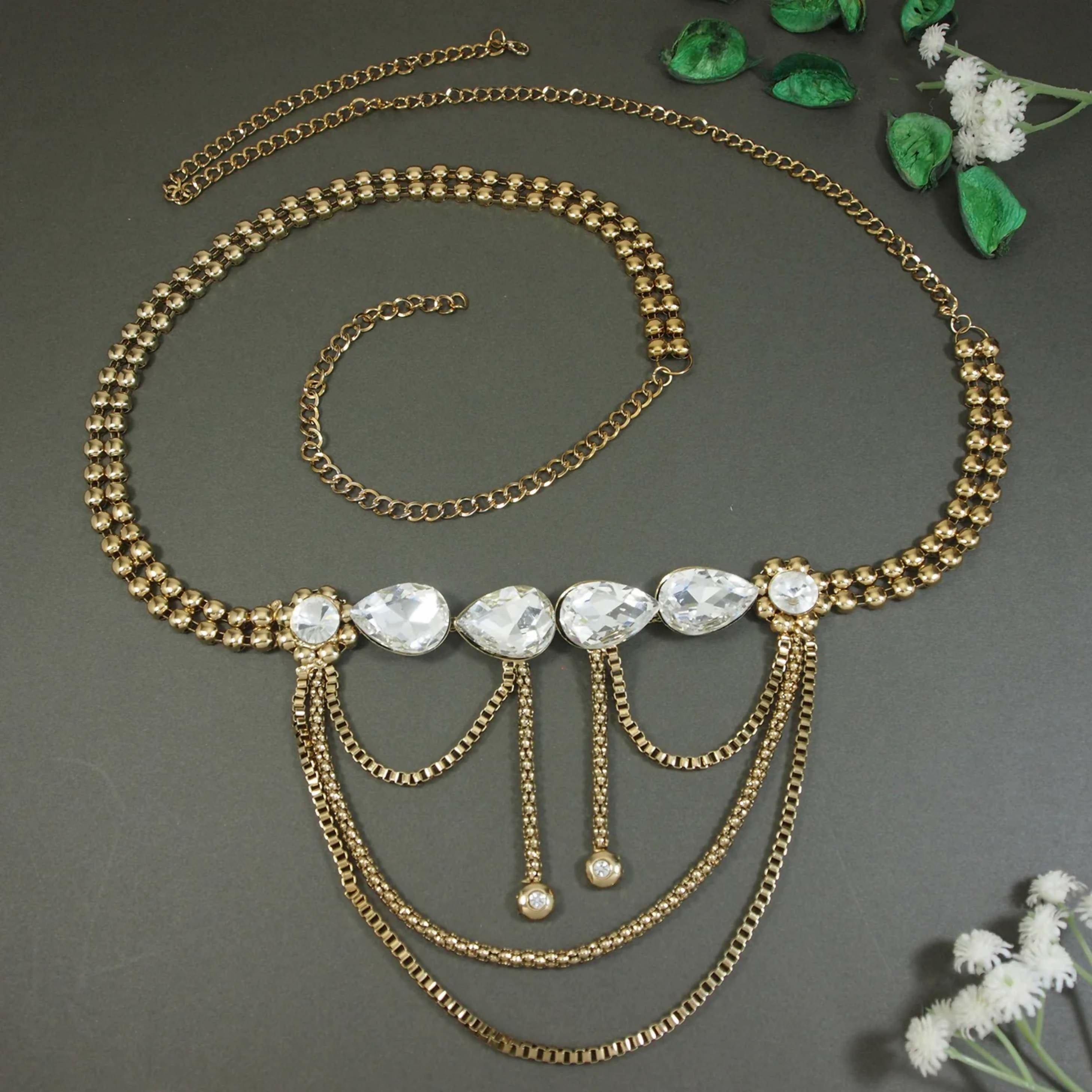 Joban Fashion Gold Zinc Alloy Waist Chain For Women | Grocsy