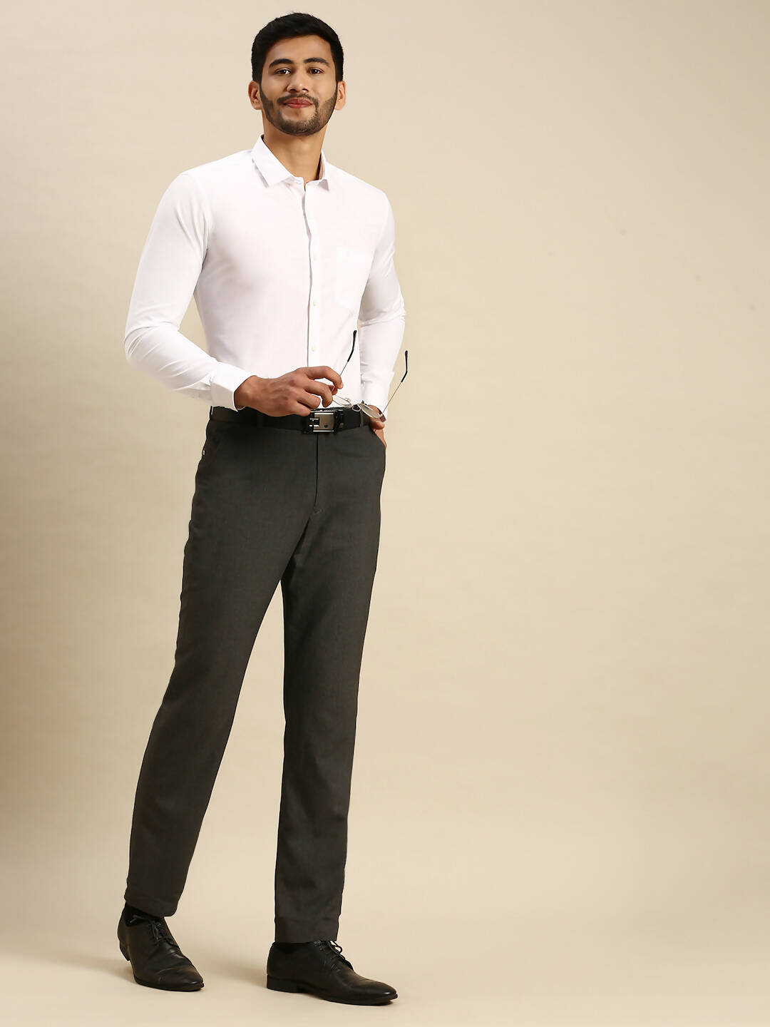 Ramraj Cotton Mens Full Sleeve Formal 100 % Cotton White Shirt | Grocsy