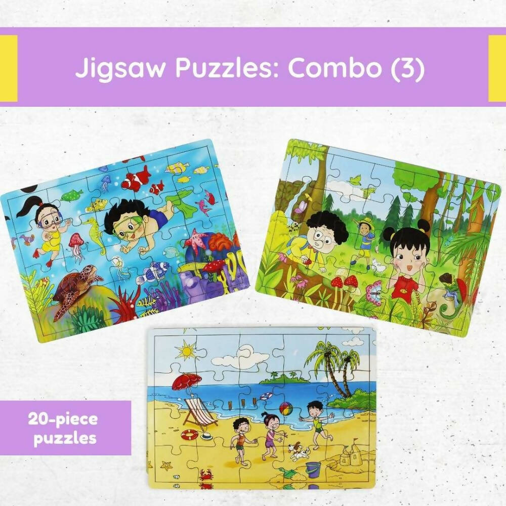 Matoyi Jigsaw Puzzles For Kids: Set of 3 Puzzles | Grocsy