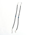 Mominos Fashion Kamal Johar Nazariya Silver With Black Crystals Anklets | Grocsy